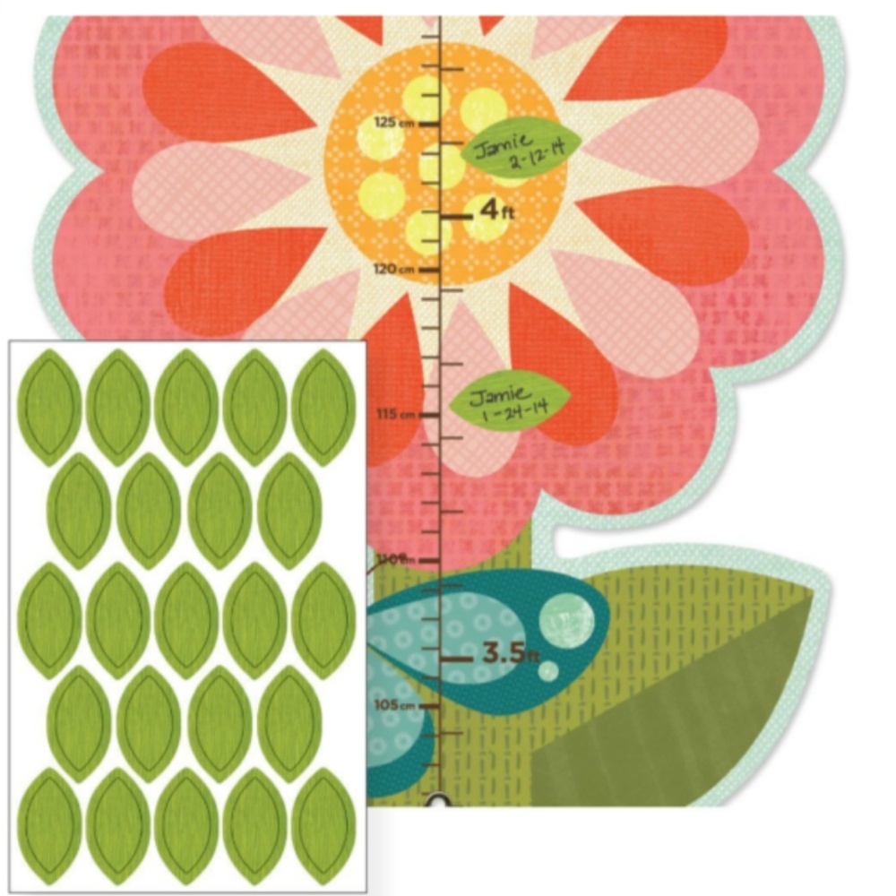 NWT Girls Flower Growth Chart Shower Gift - Picture 3 of 5